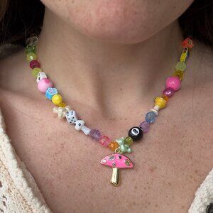 HOT PINK MUSHROOM EYE CANDY CHAIN